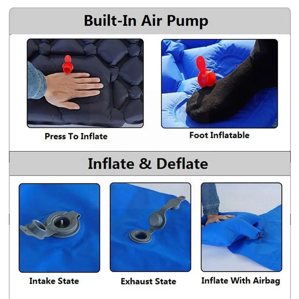 Air Mattress Camping Sleeping Mat Inflatable Cushion Pad Ultra-light Travel To Folding Bed And Mat Inflatable Easy Outdoor S4K2 
Air Mattress Camping Sleeping Mat Inflatable Cushion Pad Ultra-light Travel To Folding Bed And Mat Inflatable Easy Outdoor S4K2