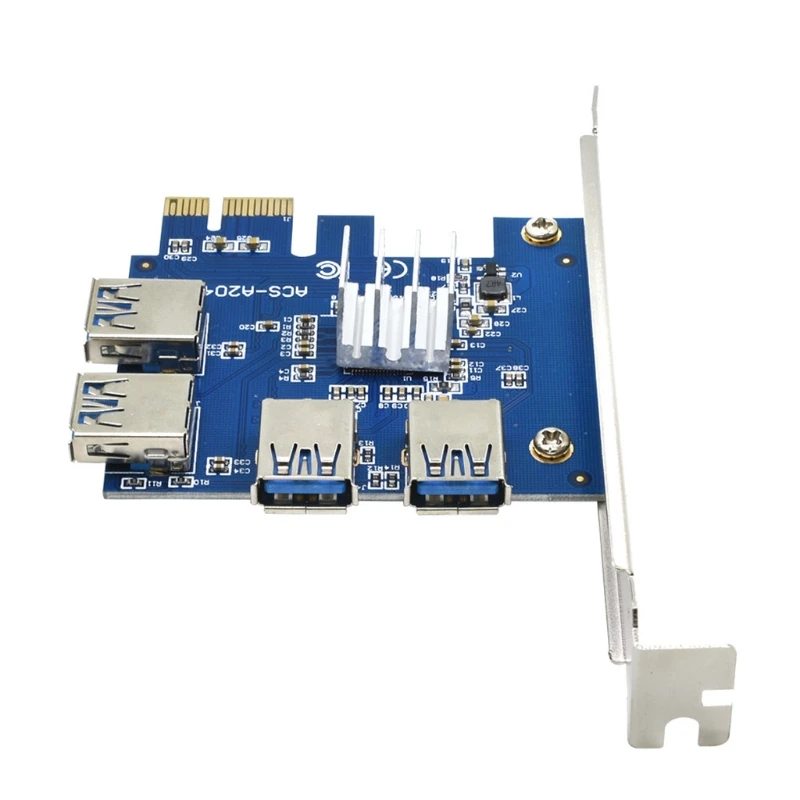 4 in 1 PCI-E 1 to 4 PCI-E adapter card Riser Adapter Board 1X Express USB3.0 PCI-E Mining Graphics Card Expansion Card
4 in 1 PCI-E 1 to 4 PCI-E adapter card Riser Adapter Board 1X Express USB3.0 PCI-E Mining Graphics Card Expansion Card