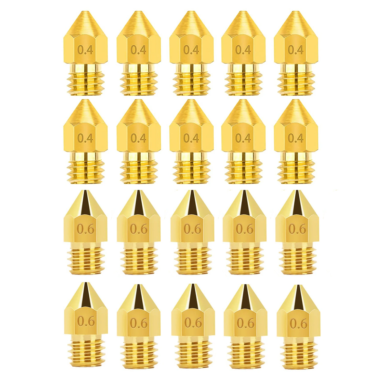 20 PC 0.4MM/0.6MM Brass 3D Printer Nozzles Extruder Nozzle Extruder Print Head 1.75mm for 3D Printer Anet A8 MK8 CR-10 Ender 3
20 PC 0.4MM/0.6MM Brass 3D Printer Nozzles Extruder Nozzle Extruder Print Head 1.75mm for 3D Printer Anet A8 MK8 CR-10 Ender 3