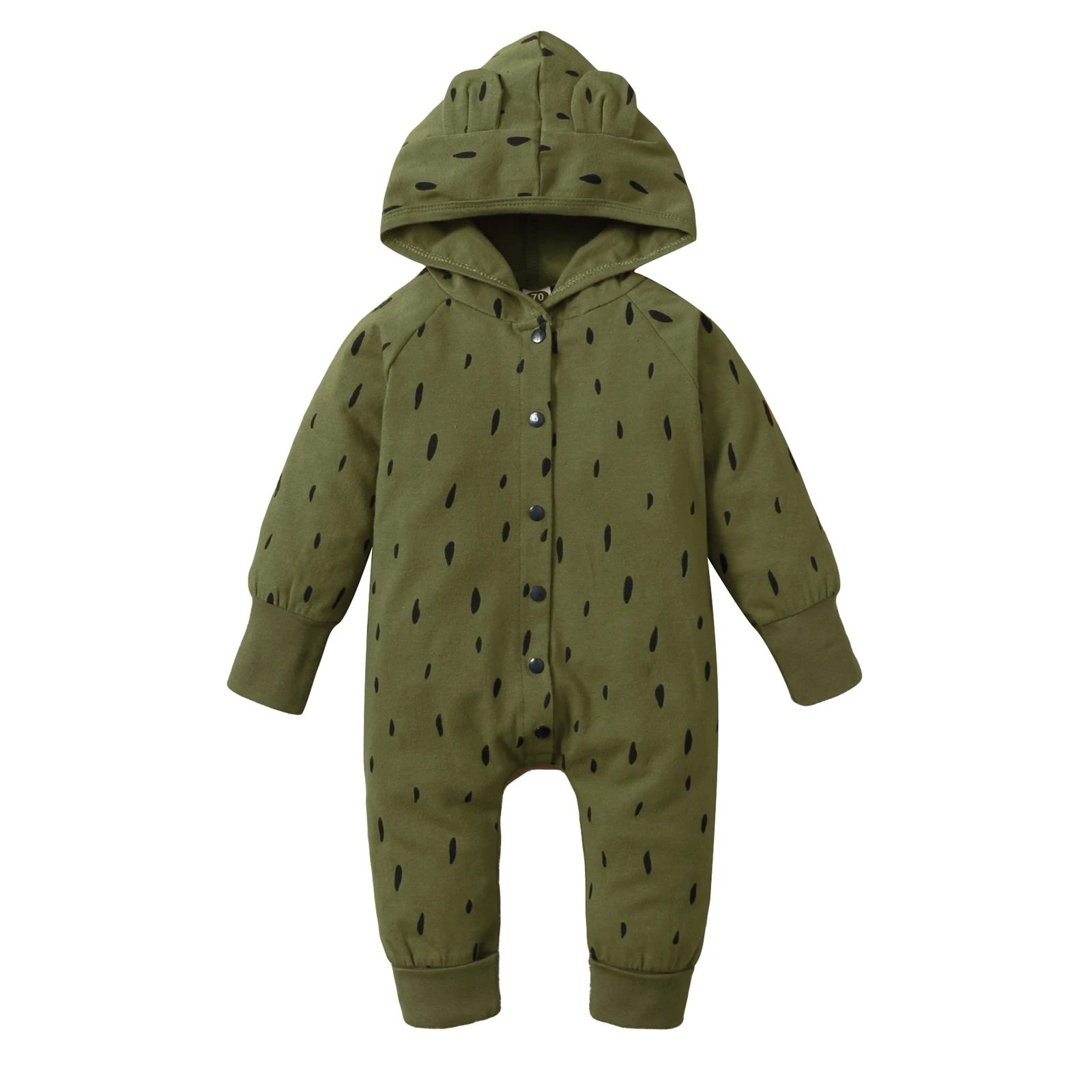 Baby Girls Boys Single-breasted Jumpsuit Bodysuits Spring Autumn Dot Printing Long Sleeve Cartoon Ears Decoration Hooded Romper
Baby Girls Boys Single-breasted Jumpsuit Bodysuits Spring Autumn Dot Printing Long Sleeve Cartoon Ears Decoration Hooded Romper
