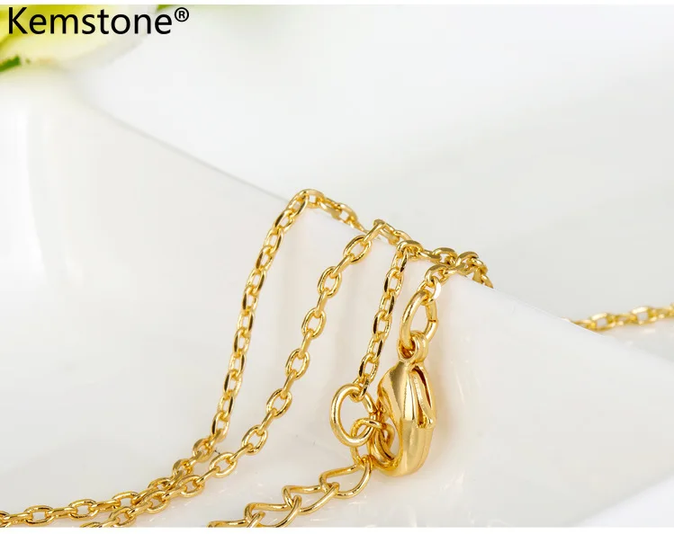 

Kemstone Irregular Egg Shape Copper Gold Color AAA Cubic Zirconia Pendant Necklace Jewelry Gift for Women