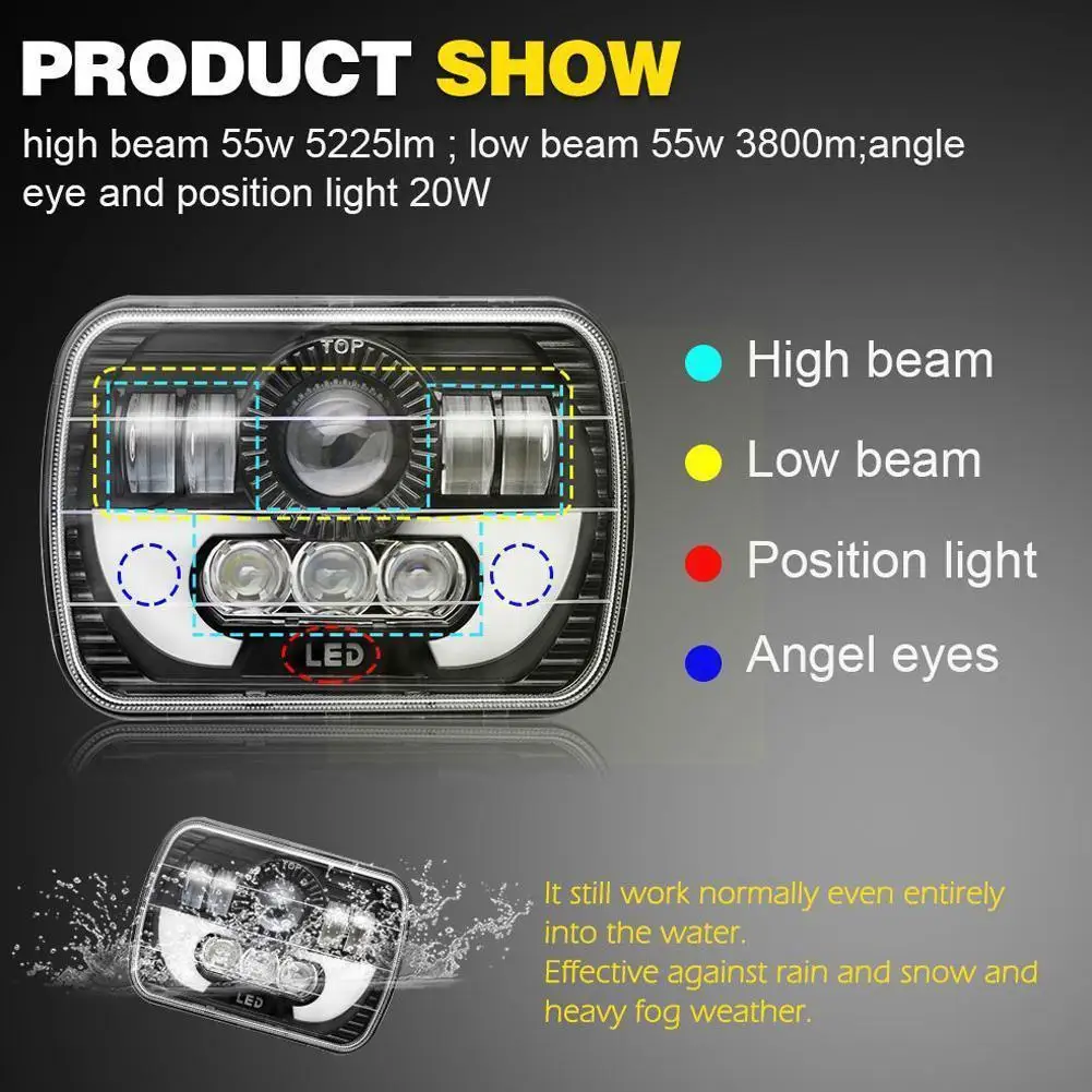 1PCS car 7X6 LED headlights IP67 waterproof to avoid glare, headlights suitable For Wrangler S3B1 
1PCS car 7X6 LED headlights IP67 waterproof to avoid glare, headlights suitable For Wrangler S3B1