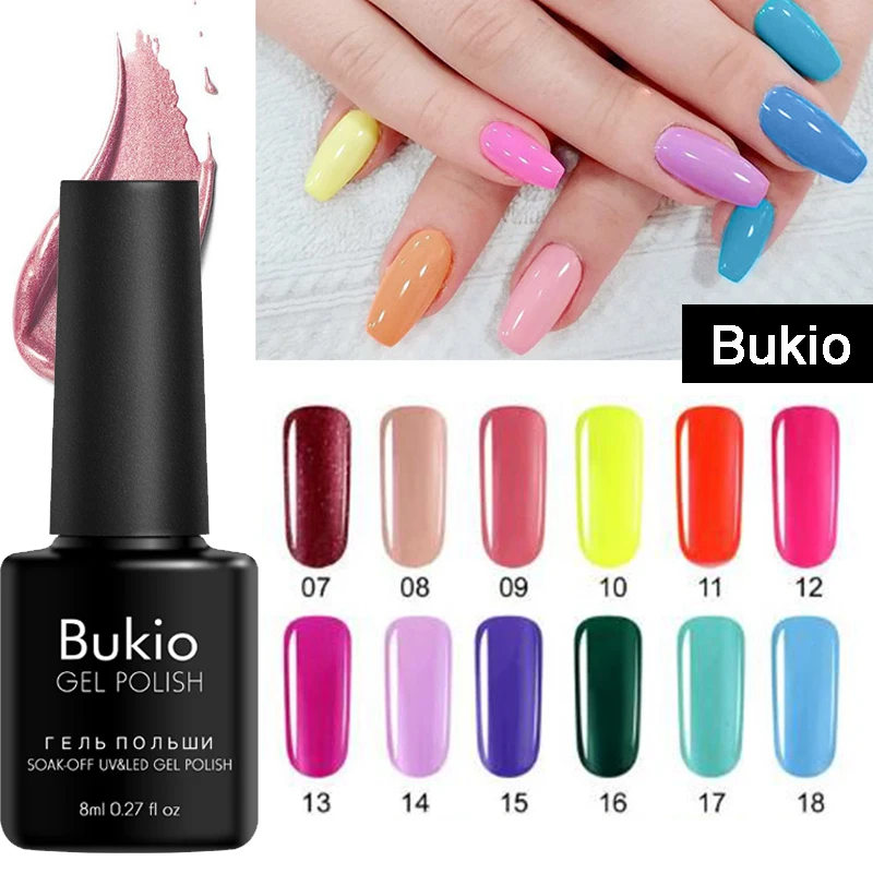 Bukio оливково зеленый Гель лак Длительное впитывание УФ для ногтей Одноцветный