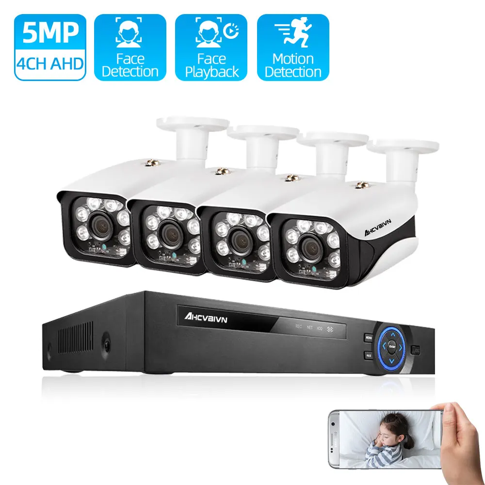 4CH 5MP DVR NVR Security Camera System H.265 Face Detection 5.0MP AHD Bullet Camera Indoor Outdoor CCTV Video Surveillance Kit
4CH 5MP DVR NVR Security Camera System H.265 Face Detection 5.0MP AHD Bullet Camera Indoor Outdoor CCTV Video Surveillance Kit