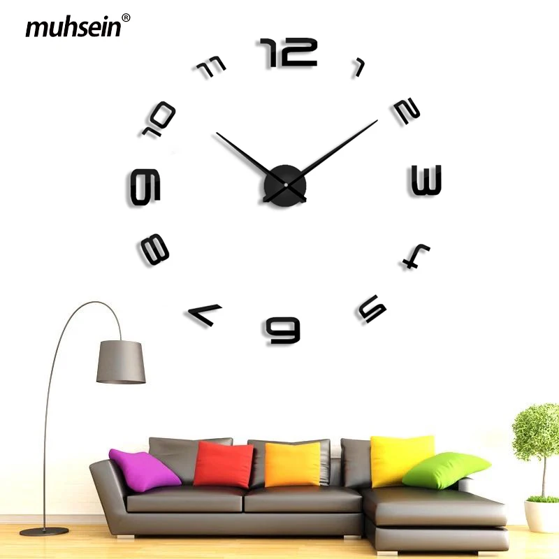 

Muhsein 2023 New Home Decorate Wall Clock 3D Big Number Clocks Nordic DIY Watches Acrylic Mirror Clock Unique Gift For Family
