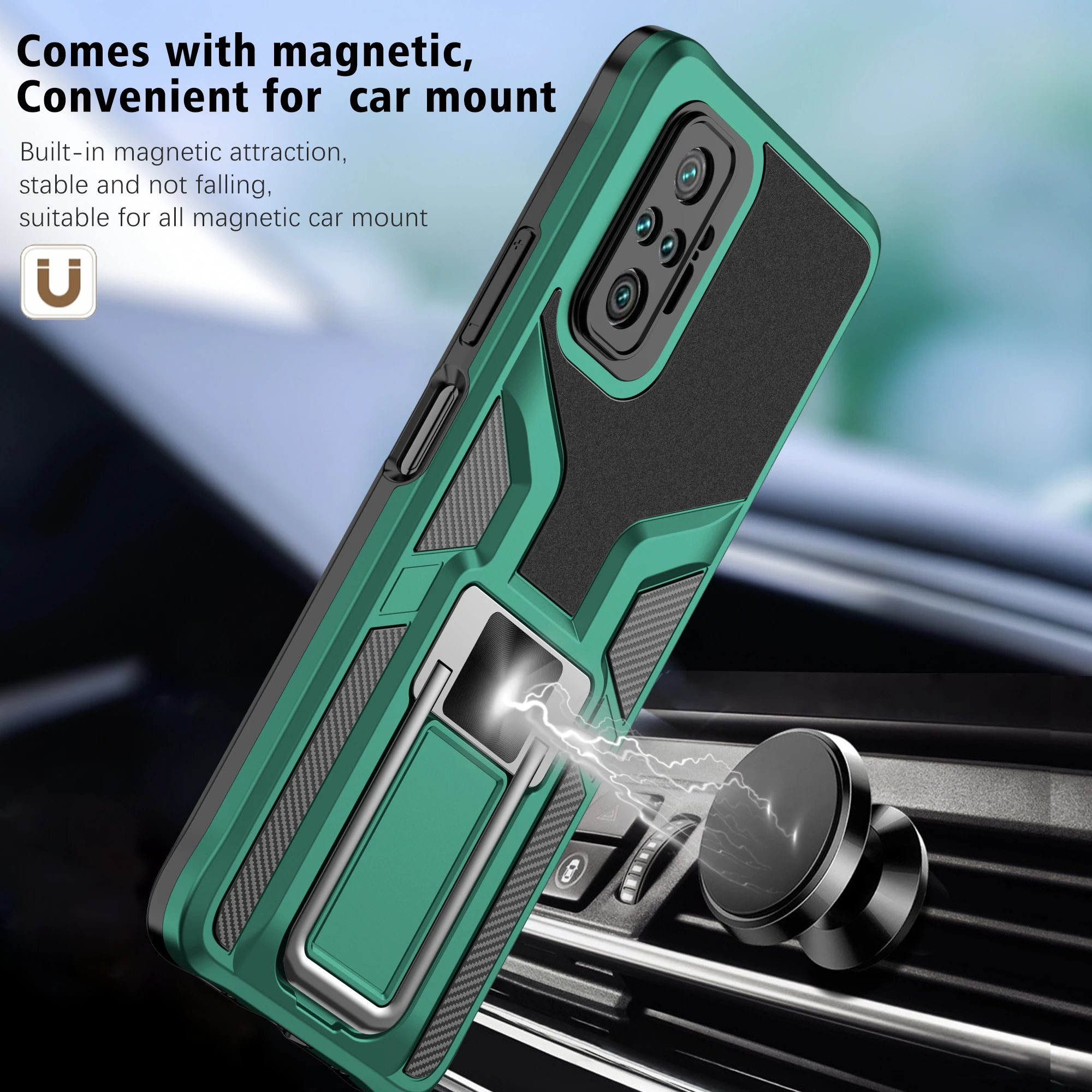 Rugged Magnetic Ring Stand Armor Shockproof Case For Xiaomi Redmi Note 10 Pro Max 10s Hard PC Bumper Soft Silicone Back Cover
Rugged Magnetic Ring Stand Armor Shockproof Case For Xiaomi Redmi Note 10 Pro Max 10s Hard PC Bumper Soft Silicone Back Cover