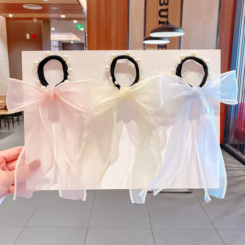 New Women Elegant Pearls Chiffon Ribbon Bow Scrunchie Hair Tie Sweet Hair Decorate Hair Bands Headband Fashion Hair Accessories
New Women Elegant Pearls Chiffon Ribbon Bow Scrunchie Hair Tie Sweet Hair Decorate Hair Bands Headband Fashion Hair Accessories