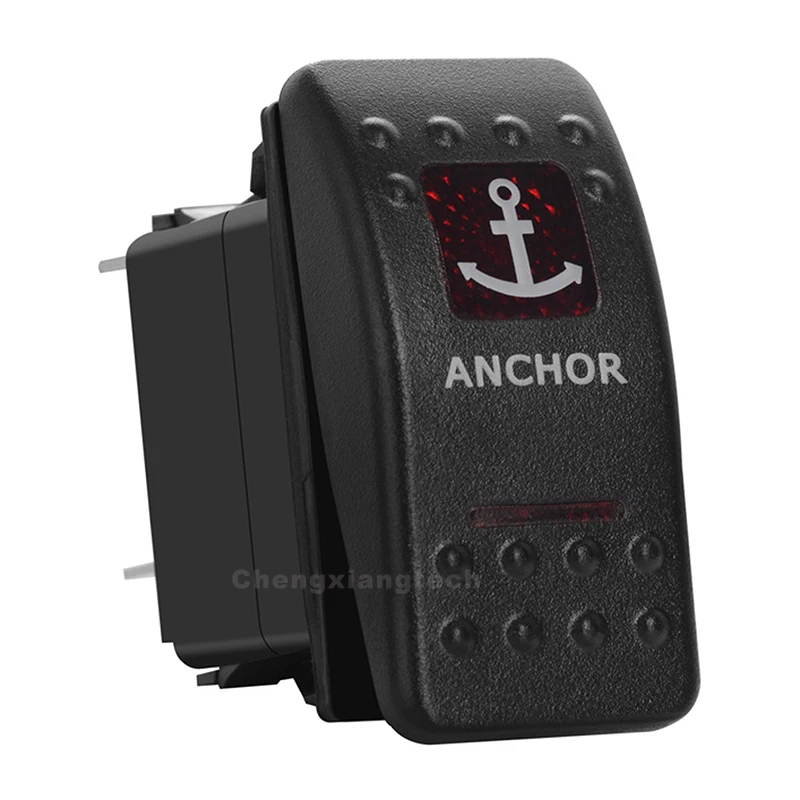 Red Led Light Rocker Switch (ON) OFF ON - Anchor- Auto Off Manual Toggle Switch for Boat Marine Yatch Waterproof IP65
Red Led Light Rocker Switch (ON) OFF ON - Anchor- Auto Off Manual Toggle Switch for Boat Marine Yatch Waterproof IP65