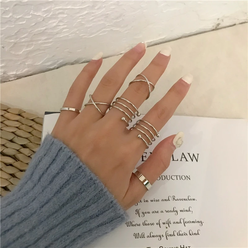 Joint Ring Fashion 6-Piece Set Punk Style Simple Personality Jump Di Hip Hop Style Tail Ring 2021 New Ladies Ring Set
Joint Ring Fashion 6-Piece Set Punk Style Simple Personality Jump Di Hip Hop Style Tail Ring 2021 New Ladies Ring Set