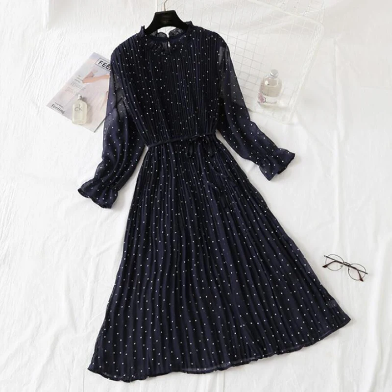 Polka Dot Print Dress Women 2020 Spring Autumn Long Sleeve Vintage Floral Pleated Chiffon Long Dress Casual Plus size Dress
Polka Dot Print Dress Women 2020 Spring Autumn Long Sleeve Vintage Floral Pleated Chiffon Long Dress Casual Plus size Dress