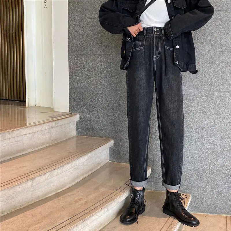 Woman Jeans Pants Autumn and Winter Large Size Loose Straight High Waist Harlan Spring
Woman Jeans Pants Autumn and Winter Large Size Loose Straight High Waist Harlan Spring