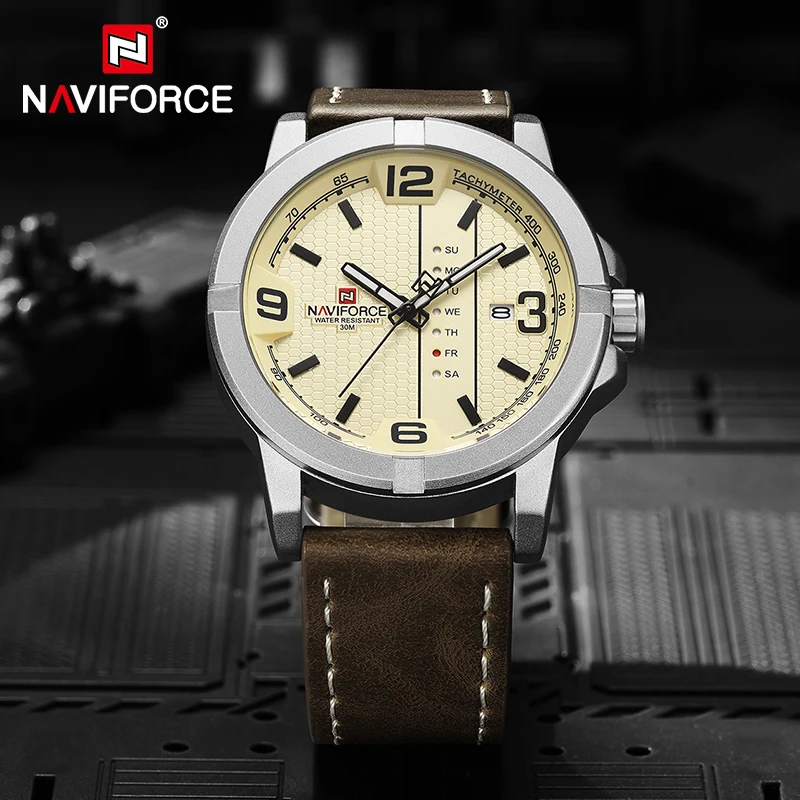 Часы NAVIFORCE мужские модные повседневные кварцевые водонепроницаемые спортивные