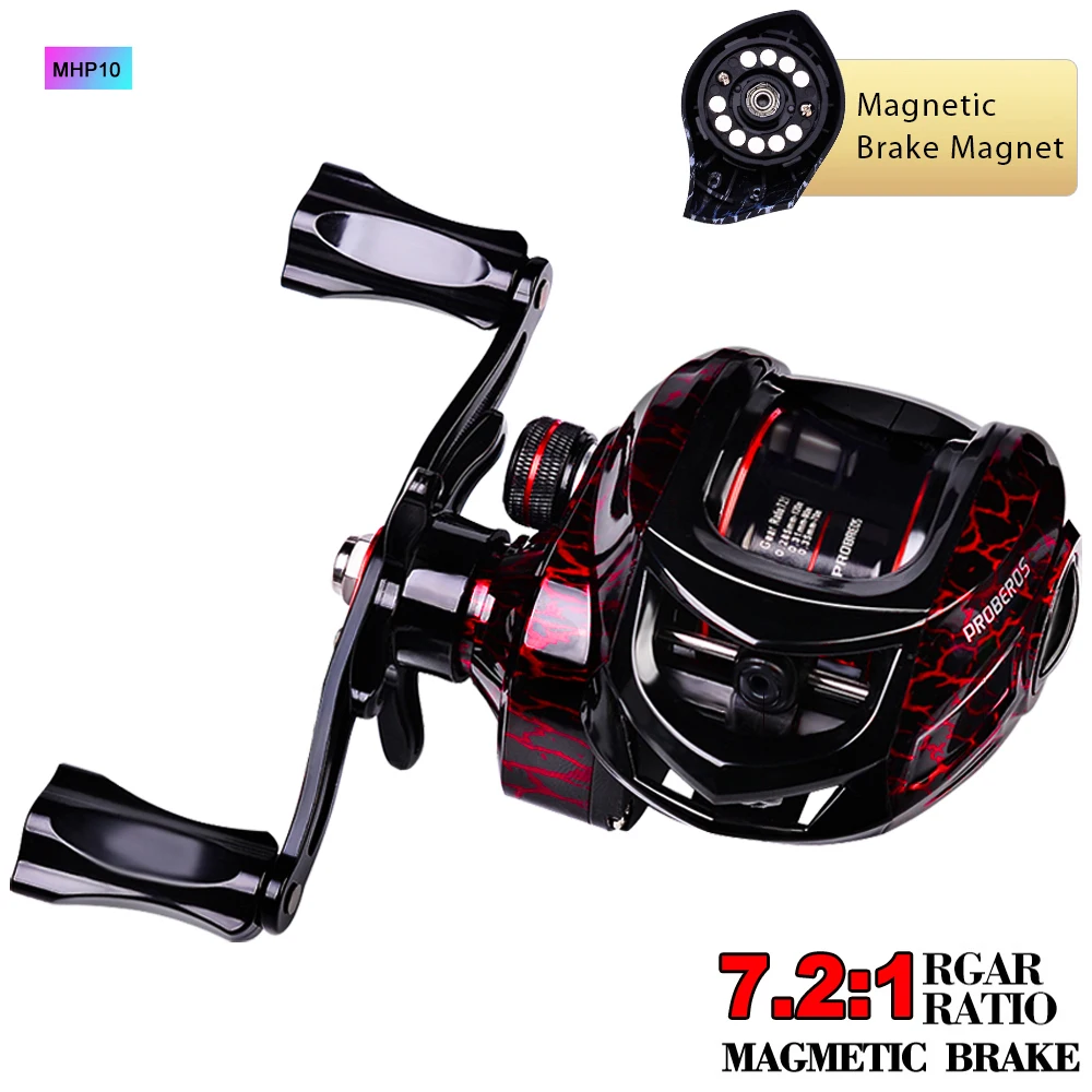 PROBEROS Fishing Wheel 7.2:1 Gear Ratio Freshwater Metal Spool 10KG Max Drag Powerful Magnetic Brake System Baitcasting Reel MHP
PROBEROS Fishing Wheel 7.2:1 Gear Ratio Freshwater Metal Spool 10KG Max Drag Powerful Magnetic Brake System Baitcasting Reel MHP