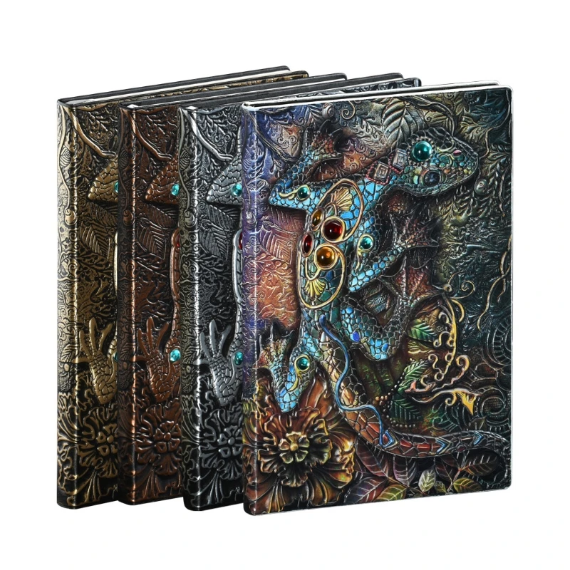 Antique 3D Embossed Notebook A5 Hardcover Leather Notepad Ribbon Bookmark Wide Lined Pages Business Gift for Women Men
Antique 3D Embossed Notebook A5 Hardcover Leather Notepad Ribbon Bookmark Wide Lined Pages Business Gift for Women Men