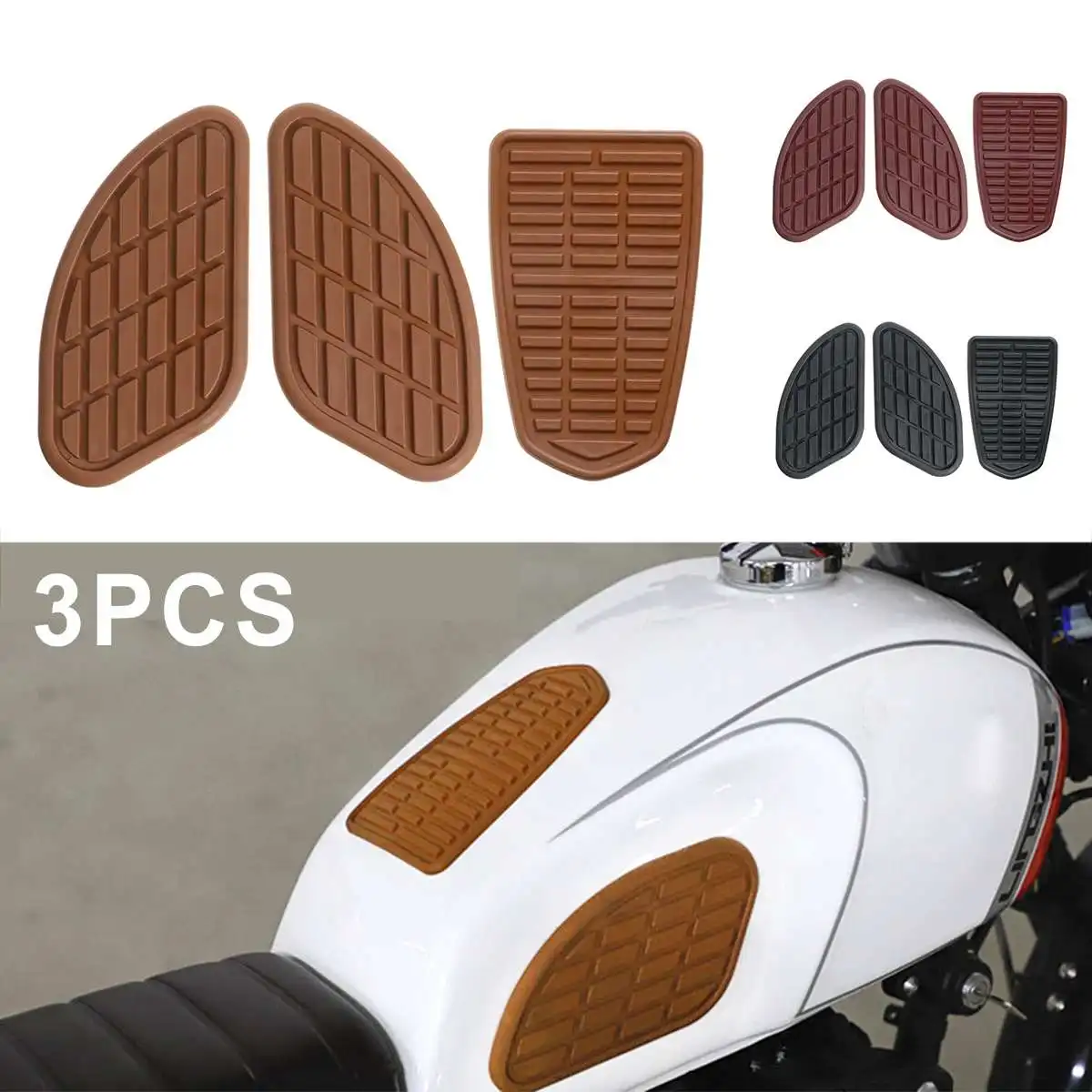 3PCS Rubber Retro Fuel Tank Pad Anti Slip Sticker Motorcycle Side Decal Gas Knee Grip Protector
3PCS Rubber Retro Fuel Tank Pad Anti Slip Sticker Motorcycle Side Decal Gas Knee Grip Protector