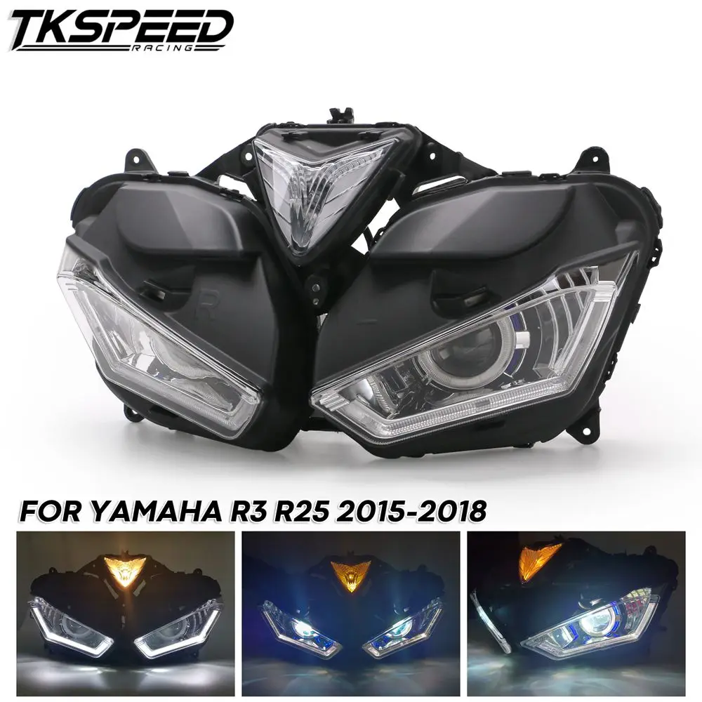 Для YAMAHA YZF R25 R3 мотоцикл полный светодиодный HeadlightAngel демон глаз HID проектор Ангел