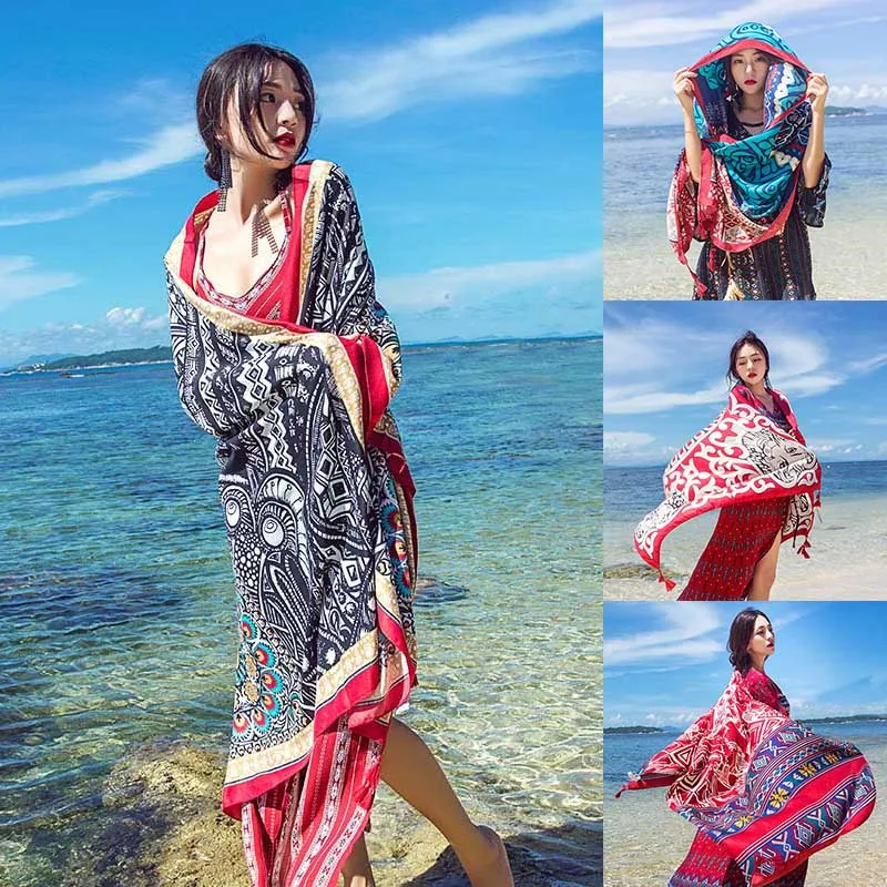 Sunscreen Beach Towel National Wind Women Scarf Travel Silk Scarves Female Literary Scarf Shawl Cotton 1 pc 190*95cm
Sunscreen Beach Towel National Wind Women Scarf Travel Silk Scarves Female Literary Scarf Shawl Cotton 1 pc 190*95cm