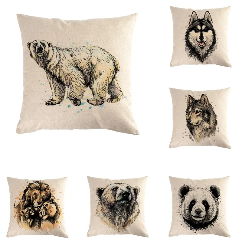 Чернила мультфильм Животные полярный медведь волк подушки Чехол для дивана домашний чехол для автомобильной подушки наволочки Декор Навол...
Чернила мультфильм Животные полярный медведь волк подушки Чехол для дивана домашний чехол для автомобильной подушки наволочки Декор Навол...