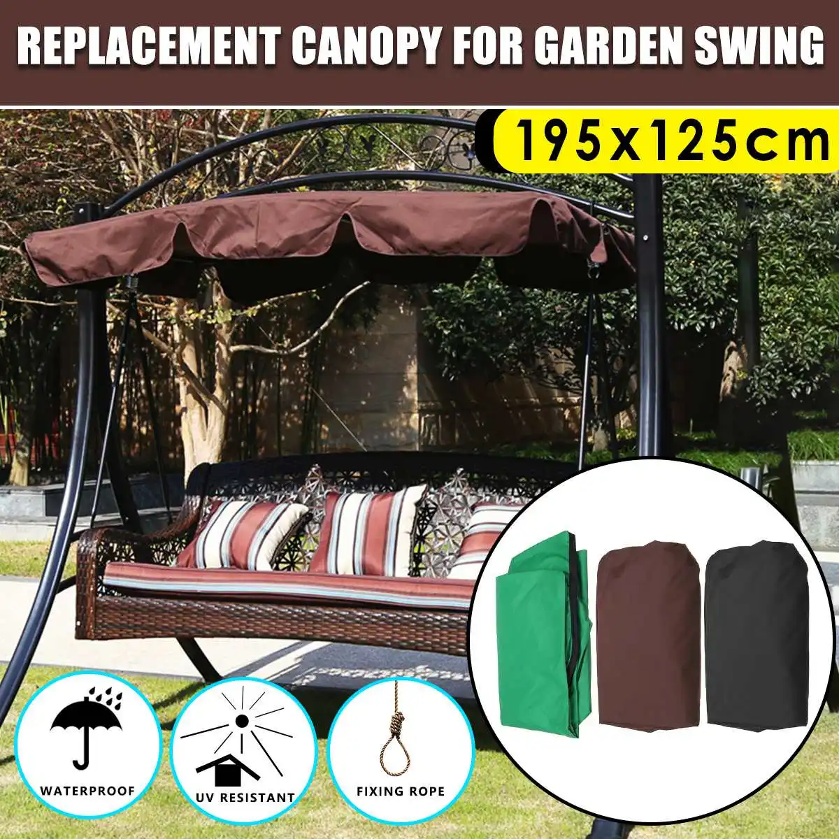 Summer Waterproof Top Cover Canopy Replacement Shade for Garden Courtyard Outdoor Swing Chair Hammock Canopy Swing Chair Awning
Summer Waterproof Top Cover Canopy Replacement Shade for Garden Courtyard Outdoor Swing Chair Hammock Canopy Swing Chair Awning