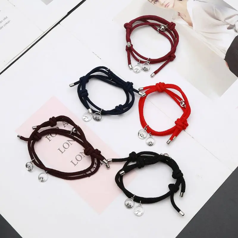 2Pcs Minimalist Lovers Matching Friendship Bracelet Rope Braided Couple Magnetic Distance Bracelet Kit Lover Jewelry 
2Pcs Minimalist Lovers Matching Friendship Bracelet Rope Braided Couple Magnetic Distance Bracelet Kit Lover Jewelry