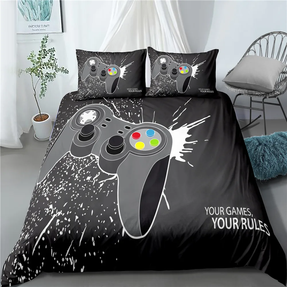 2/3 Pieces Cartoon Game Bedding Set Gamepad Duvet Cover 3D Printing Kids Bed Quilt Cover Bedding Single Double Bed Cover Set
2/3 Pieces Cartoon Game Bedding Set Gamepad Duvet Cover 3D Printing Kids Bed Quilt Cover Bedding Single Double Bed Cover Set