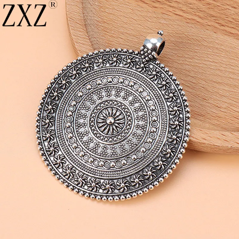 ZXZ 2pcs Tibetan Silver Large Boho Round Flower Medallion Charms Pendants for Necklace Jewelry Making Findings 64x64mm
ZXZ 2pcs Tibetan Silver Large Boho Round Flower Medallion Charms Pendants for Necklace Jewelry Making Findings 64x64mm