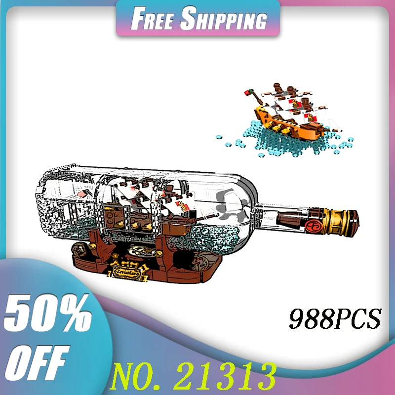 Creative Series Bottle Boat 988pcs DIY Building Block Brick 21313 Collection Display Model Kid Toys Boys And Girls Birthday Gift
Creative Series Bottle Boat 988pcs DIY Building Block Brick 21313 Collection Display Model Kid Toys Boys And Girls Birthday Gift