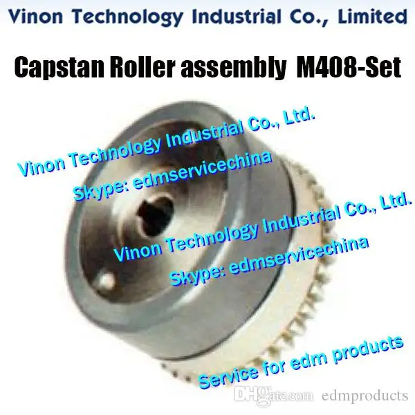 

M407-Set/M408-Set/M409-Set/M410-Set Pinch Roller and Capstan Roller assembly with spacer & gear for Mitsubishi FX,RA,FX-K Black