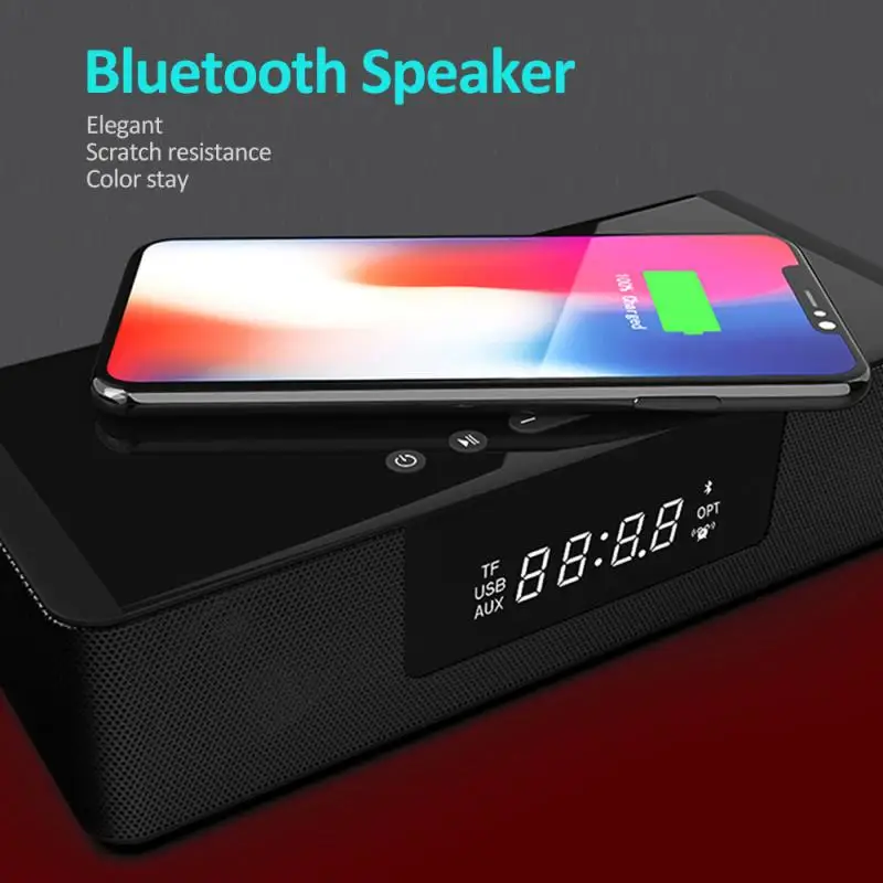 Bluetooth-колонка, FM-радио, двойной будильник, Bluetooth и NFC-динамик, зарядное устройство USB/Беспроводная зарядка
Bluetooth-колонка, FM-радио, двойной будильник, Bluetooth и NFC-динамик, зарядное устройство USB/Беспроводная зарядка