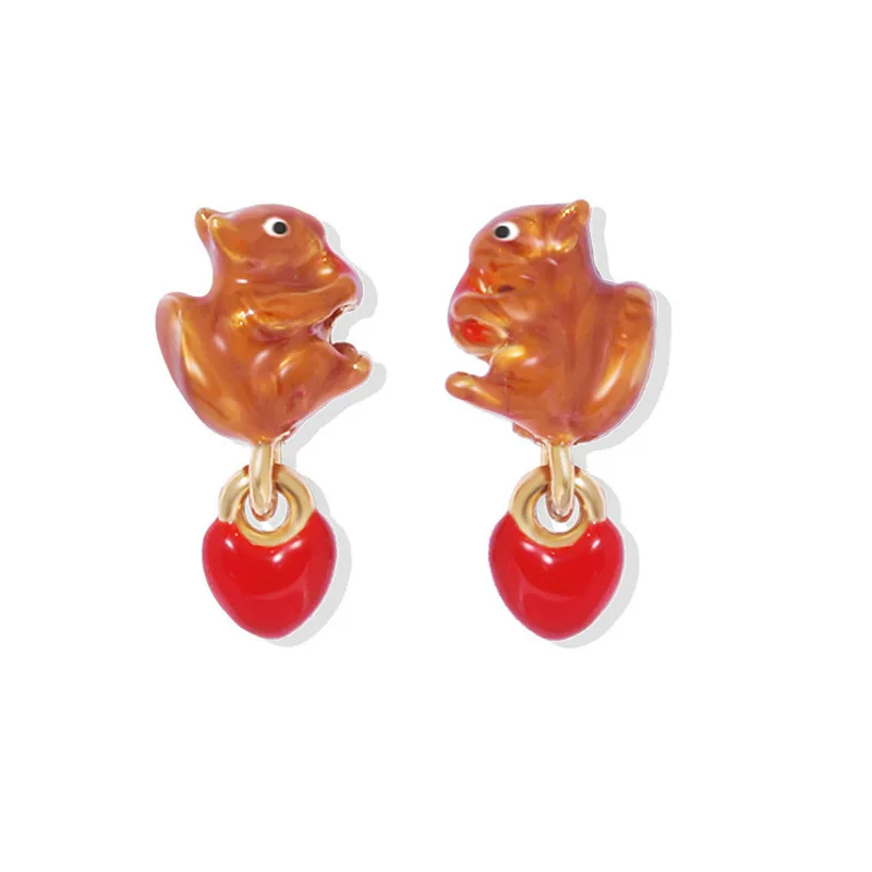 New Fashion Personality Temperament Mini Cute Hand-painted Enamel Animal Stud Earring Red Heart Pendant Dangle Earrings Earrings 
New Fashion Personality Temperament Mini Cute Hand-painted Enamel Animal Stud Earring Red Heart Pendant Dangle Earrings Earrings