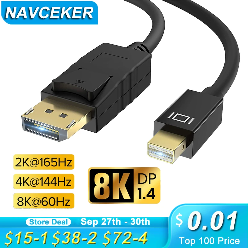 2020 4K@144Hz Mini Displayport DP 1.4 Cable 2K@165Hz DP 1.4 Thunderbolt Adapter DP to Mini DP PC Converter for Macbook Pro Air
2020 4K@144Hz Mini Displayport DP 1.4 Cable 2K@165Hz DP 1.4 Thunderbolt Adapter DP to Mini DP PC Converter for Macbook Pro Air