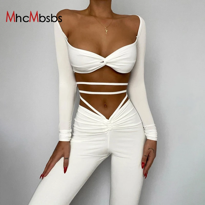 Two Piece Set Women Tracksuits Sexy Off Shoulder Long Sleeve Cropped Tops+Bandage High Waist Ruched Casual Sweatpants Outfits
Two Piece Set Women Tracksuits Sexy Off Shoulder Long Sleeve Cropped Tops+Bandage High Waist Ruched Casual Sweatpants Outfits