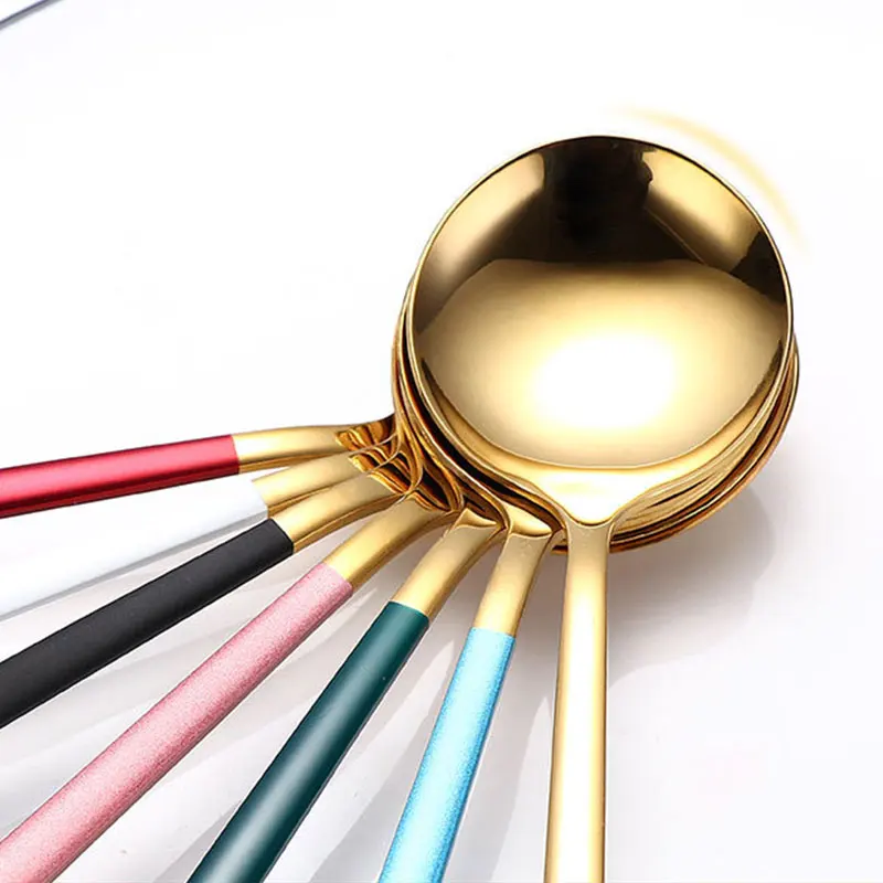 Dinner Fork Stainless Steel Dinnerware Gold Cutlery Dinner Spoon Fork Knife Flatware Western Silverware talheres dourado
Dinner Fork Stainless Steel Dinnerware Gold Cutlery Dinner Spoon Fork Knife Flatware Western Silverware talheres dourado