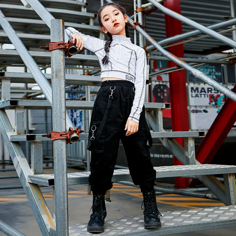 New Hip Hop Dance Costumes For Girls White Long Sleeved Hiphop Pants Suit Jazz Modern Dance Clothes Perfmance Outfits DQS7510
New Hip Hop Dance Costumes For Girls White Long Sleeved Hiphop Pants Suit Jazz Modern Dance Clothes Perfmance Outfits DQS7510