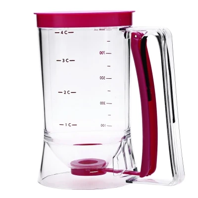 900ml Cake Batter Cream Dispenser Valve Measuring Baking Tool Cup Cake Pancake Muffin Dough Dispenser Funnel Separator
900ml Cake Batter Cream Dispenser Valve Measuring Baking Tool Cup Cake Pancake Muffin Dough Dispenser Funnel Separator