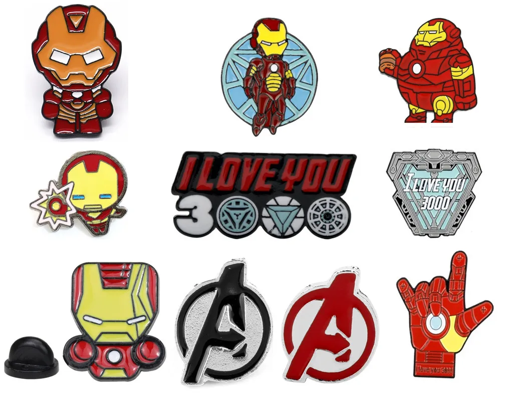 Creative Marvel Cartoon Brooch Classic Fashion Iron Man Avengers Metal Badge Love You 300 Couple Clothing Pin Decoration Gift
Creative Marvel Cartoon Brooch Classic Fashion Iron Man Avengers Metal Badge Love You 300 Couple Clothing Pin Decoration Gift