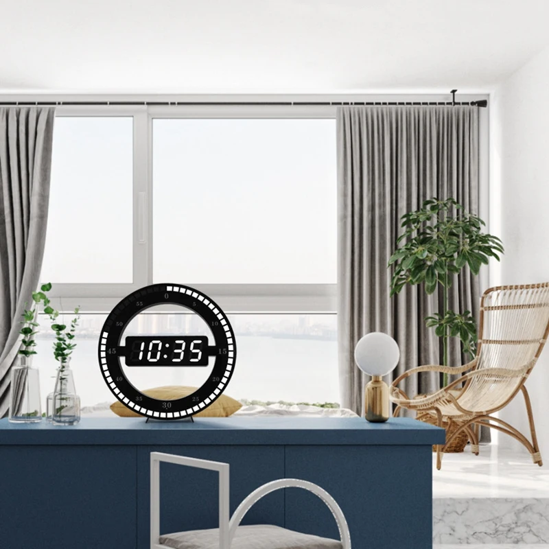 3D LED Digital Wall Clock Electronic Night Glow Round Wall Clocks Automatically Adjust Brightness Desktop Clock EU Plug 
3D LED Digital Wall Clock Electronic Night Glow Round Wall Clocks Automatically Adjust Brightness Desktop Clock EU Plug