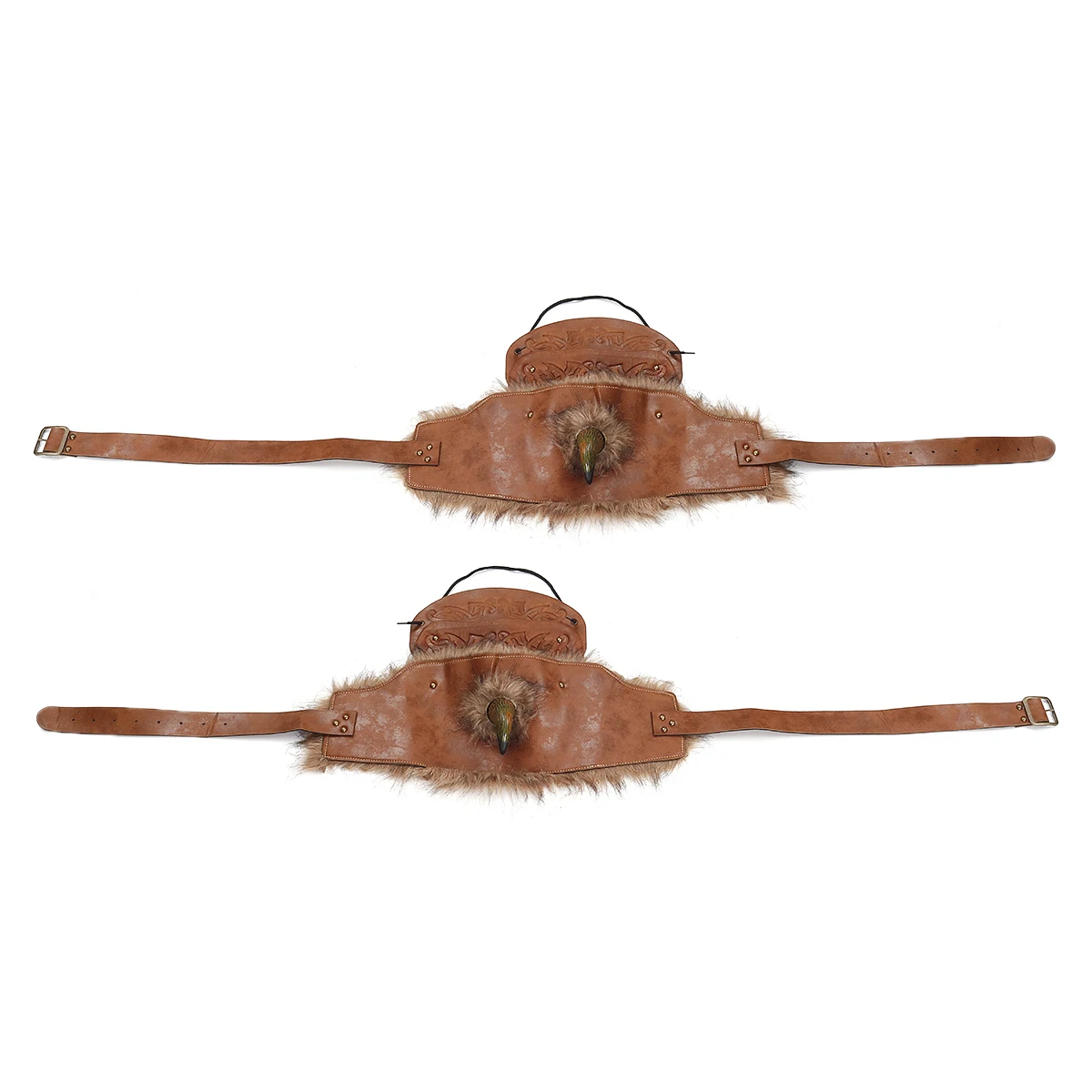 PU Leather Cosplay Warrior Armour Costume Cosplay Adult Brown Fur Vikings Shoulder Armors with Horn Costume Props Decor
PU Leather Cosplay Warrior Armour Costume Cosplay Adult Brown Fur Vikings Shoulder Armors with Horn Costume Props Decor