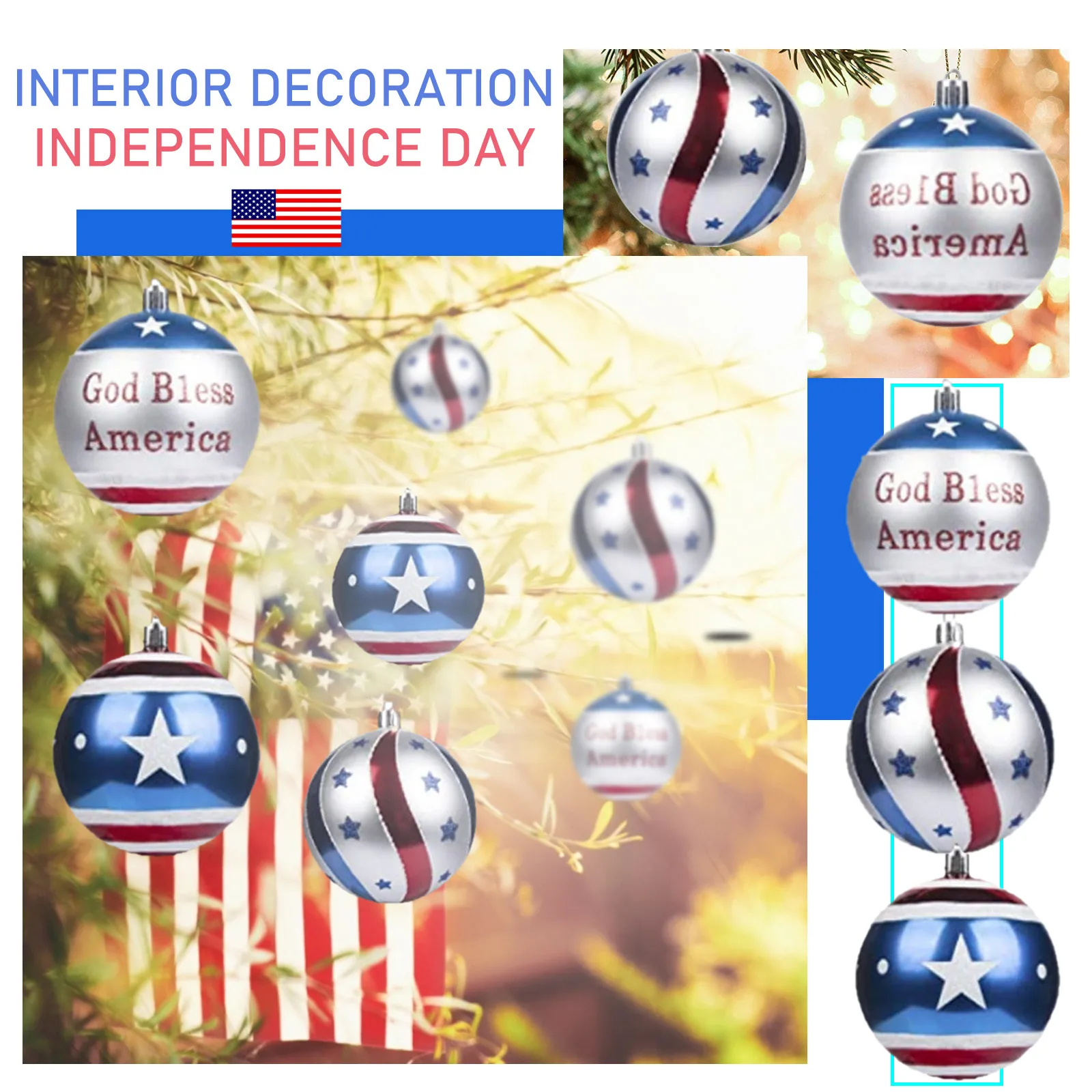 12PC Independence Day Decoration Hanging Ball Pendant Gift Festival Pendant And Charm Home DIY Decor Accessories Ornaments#G
12PC Independence Day Decoration Hanging Ball Pendant Gift Festival Pendant And Charm Home DIY Decor Accessories Ornaments#G