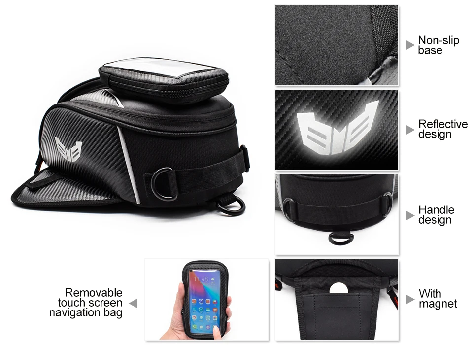WOSAWE Motorcycle Tank Bag Multifunction Motorbike Drop Leg Bags Touch Screen Mobile Phone Bag for GPS navigation Travel Pack
WOSAWE Motorcycle Tank Bag Multifunction Motorbike Drop Leg Bags Touch Screen Mobile Phone Bag for GPS navigation Travel Pack