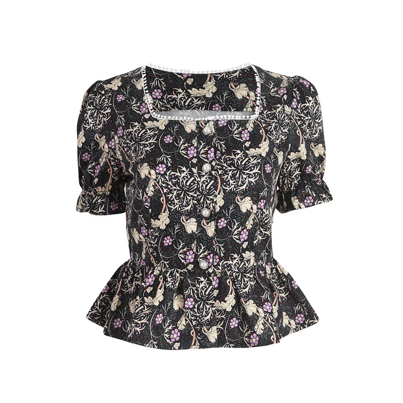 Элегантный квадратный вырез с буффами на рукавах с короткими рукавами Элегантная блузка Роскошные футболка с цветочным принтом Топ Женска...
Элегантный квадратный вырез с буффами на рукавах с короткими рукавами Элегантная блузка Роскошные футболка с цветочным принтом Топ Женска...
