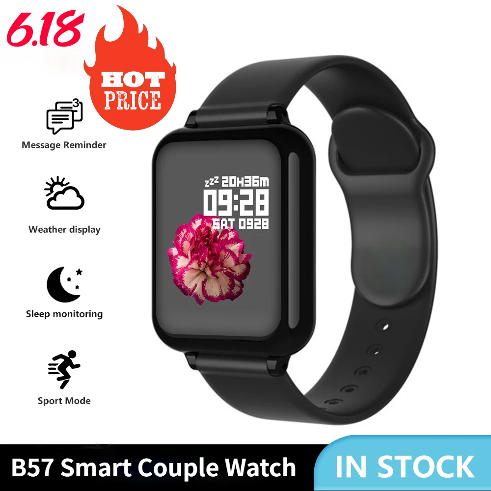 Smart Watch B57 Smartwatch Waterproof Sports Heart Rate Monitor Blood Pressure For Women Men Android IOS relojes inteligentes
Smart Watch B57 Smartwatch Waterproof Sports Heart Rate Monitor Blood Pressure For Women Men Android IOS relojes inteligentes