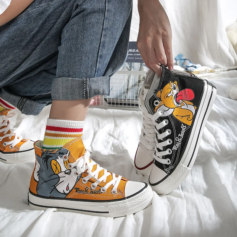 Women Anime Cartoon Print Patchwork Shoes Brand Lovely Girls Canvas Thick Heel Sneakers Designer High Top Espadrilles Flat 2021
Women Anime Cartoon Print Patchwork Shoes Brand Lovely Girls Canvas Thick Heel Sneakers Designer High Top Espadrilles Flat 2021