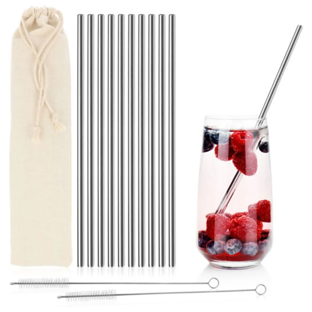 10pcs Straws Made Of 304 Stainless Steel Rustproof Metal Drinking Straws With Cleaning Brush KItchen Accessories
10pcs Straws Made Of 304 Stainless Steel Rustproof Metal Drinking Straws With Cleaning Brush KItchen Accessories