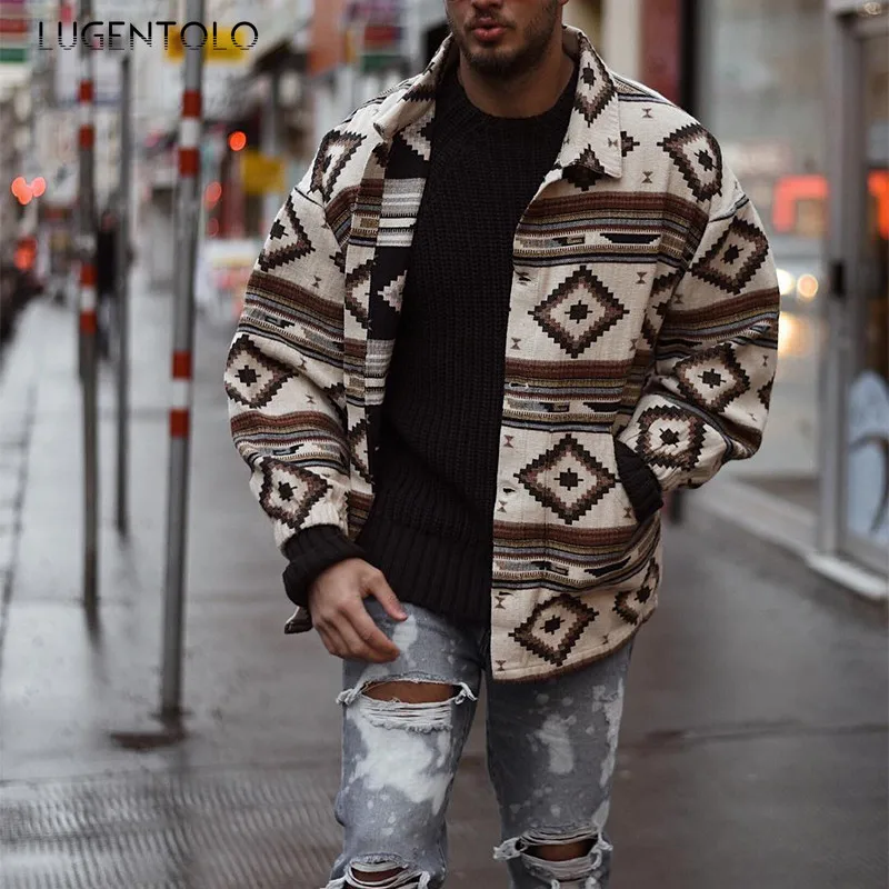 Lugentolo Men's Jacket Spring Autumn Casual Slim Print Geometric Pattern Coat Lapel Button Pocket Men's Fashion Jackets
Lugentolo Men's Jacket Spring Autumn Casual Slim Print Geometric Pattern Coat Lapel Button Pocket Men's Fashion Jackets