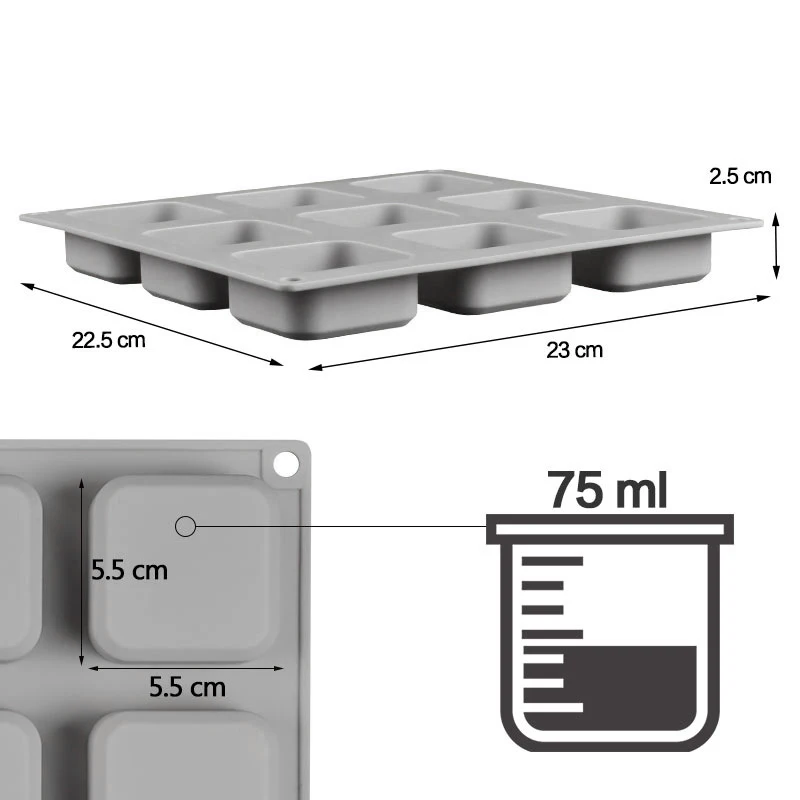 9 Grid DIY Silicone Soap Mold Handmade Soap Making Square Moulds Tools LBShipping
9 Grid DIY Silicone Soap Mold Handmade Soap Making Square Moulds Tools LBShipping