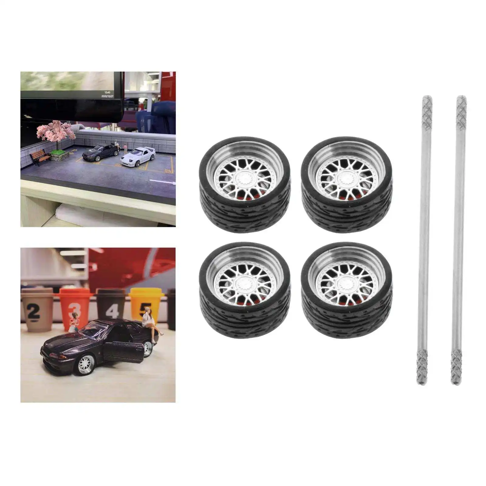 4Pcs/Set 1/64 Scale Diecast Model Car Alloy Rubber Wheel & Tyre Set Accessories Replacement for Hotwheels
4Pcs/Set 1/64 Scale Diecast Model Car Alloy Rubber Wheel & Tyre Set Accessories Replacement for Hotwheels