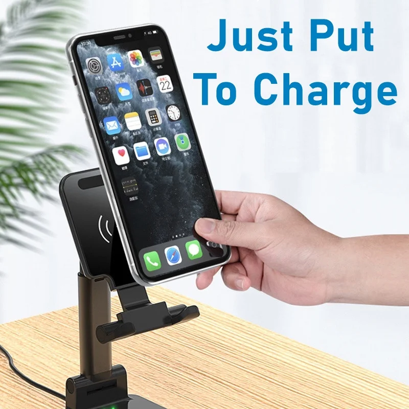Tongdaytech 10W QI Fast Wireless Charging Charger Foldable Desk Phone Holder Stand For Iphone XS X 8 11 Pro Samsung Xiaomi Mi 9
Tongdaytech 10W QI Fast Wireless Charging Charger Foldable Desk Phone Holder Stand For Iphone XS X 8 11 Pro Samsung Xiaomi Mi 9