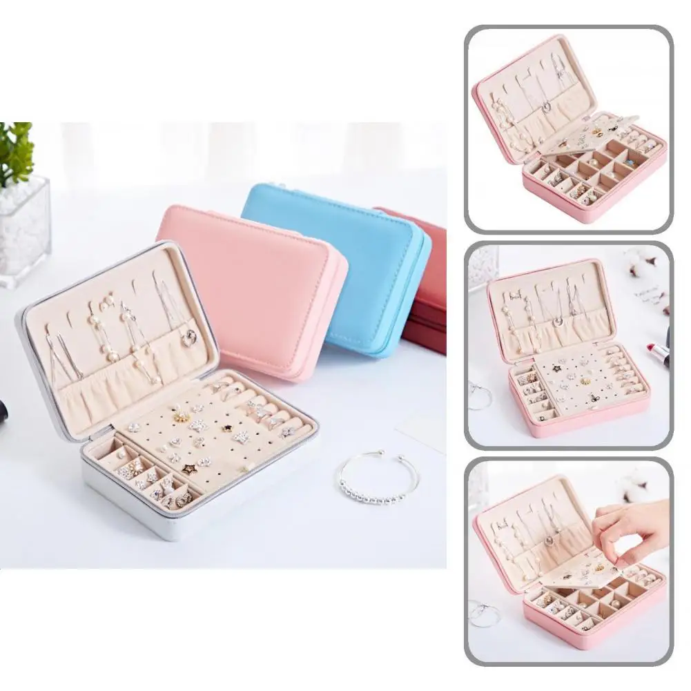 Practical Jewelry Box Zipper Storage Faux Leather Space-saving Waterproof Earrings Necklace Ring Case
Practical Jewelry Box Zipper Storage Faux Leather Space-saving Waterproof Earrings Necklace Ring Case