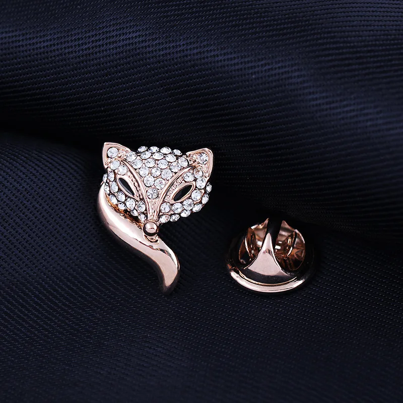 CKW Rhinestone Crystal Brooch Trendy Collar Pins Small Gold Fox for Women Wedding and Party Dresses | Украшения и аксессуары